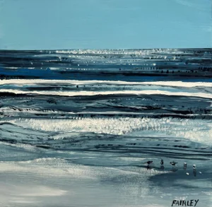 Glimmer, Original Miniature Seascape Oil Painting by Jessica Fairley