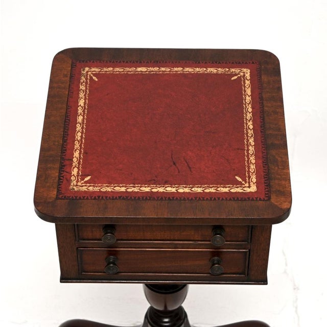Antique Georgian Leather Top Side Tables, 1930, Set of 2 For Sale - Image 6 of 11