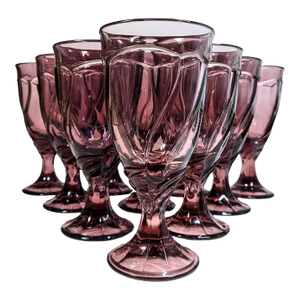 Plummy Purple Swirled Goblets- Set of Ten