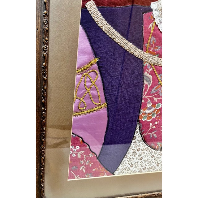 Late 20th Century Vintage Folk Art Edwardian Gentleman Textile Portrait For Sale - Image 5 of 9
