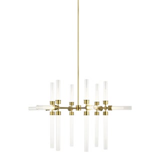 Visual Comfort Modern Linger 18-Light Chandelier LED Natural Brass For Sale