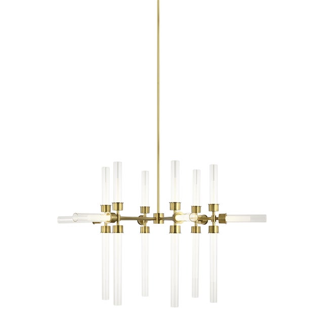 Visual Comfort Modern Linger 18-Light Chandelier LED Natural Brass For Sale