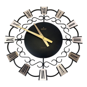 Mid-Century Modern Junghans Electronic "Ato-Mat" Wrought Iron Wall Clock