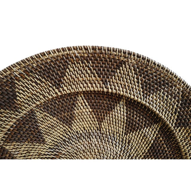 Tea Stained Rattan Plate Medium For Sale - Image 4 of 5