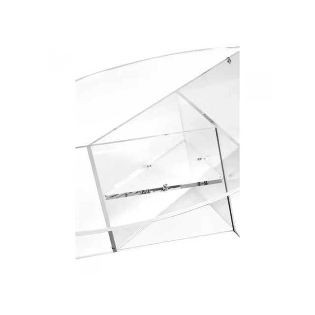 Modern Transparent Round Coffee Table For Sale - Image 3 of 4