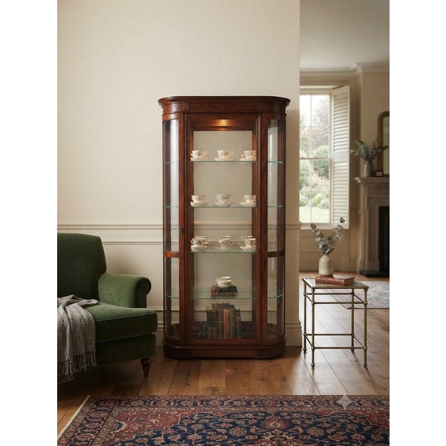 1960s Elegant Pulaski Display Cabinet With Curved Glass For Sale - Image 13 of 13