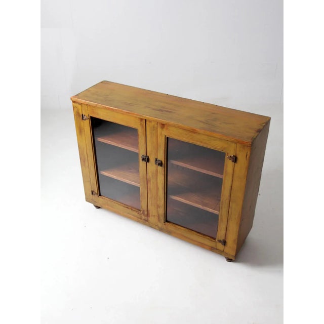 Farmhouse Antique Display Cabinet For Sale - Image 3 of 12