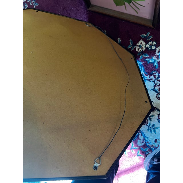 Brown Vintage Faux Bamboo Geometric Asian Style Wall Mirror With Bird Accents For Sale - Image 8 of 8