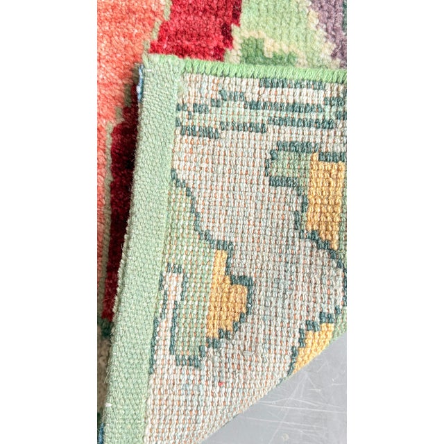 Vintage Art Deco Style Handwoven Wool Rug, Armenia, 1960s For Sale - Image 10 of 14