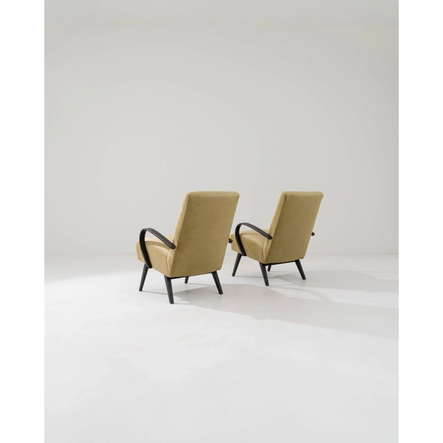 1950s Czech Upholstered Armchairs, A Pair For Sale - Image 12 of 12