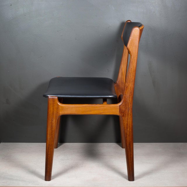 Mid-Century Eric Buch Reupholstered Teak Dining Chairs c.1960 For Sale - Image 9 of 18