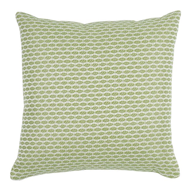 Schumacher Hickox Indoor & Outdoor 20" Pillow in Green For Sale