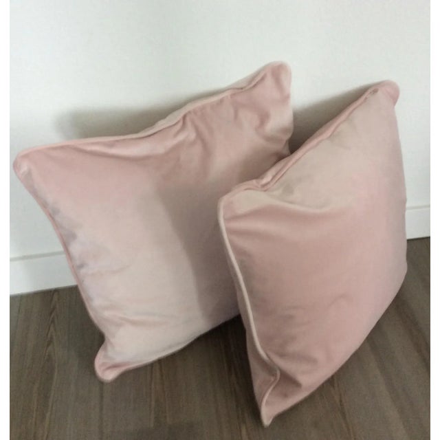 Contemporary Italian Light Pink Velvet Pillows - Pair For Sale In Orlando - Image 6 of 8