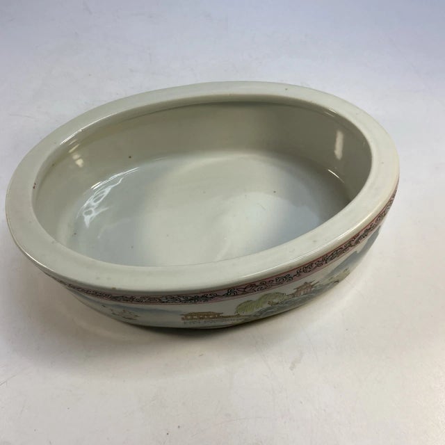 Ceramic Antique Chinese Porcelain Narcissus Pot Marked Quing During Qianlong Reign 8.5" For Sale - Image 7 of 10