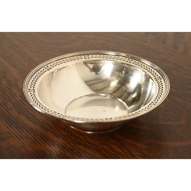 Tiffany & Co. Antique Sterling Silver Pierced Rim Bowl For Sale In South Bend - Image 6 of 14