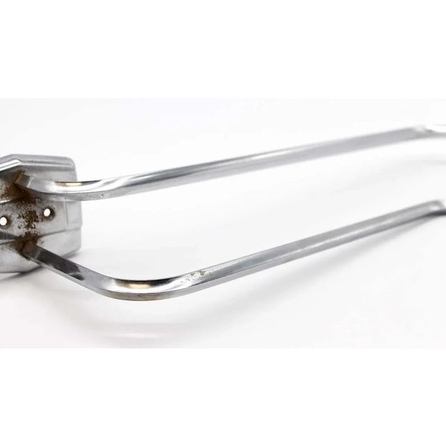 Modern Vintage Mid 20th Century Corner Chrome Surface Mount Towel Bar For Sale - Image 3 of 10