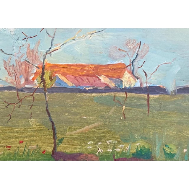 Realism 1960s Rural Landscape Impressionism Oil Painting Original Soviet Art Ukrainian Artist Sokolovsky G 23-33 1950s For Sale - Image 3 of 6