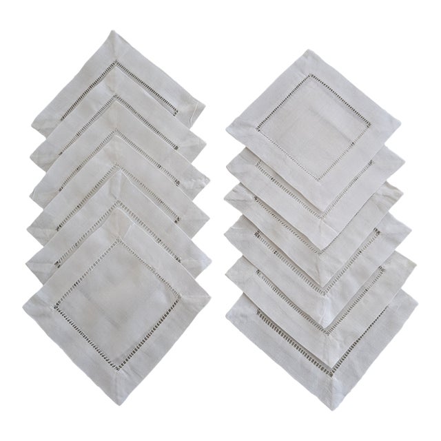 Late 20th Century Linen Cocktail/Drink Coasters - Set of 12 For Sale