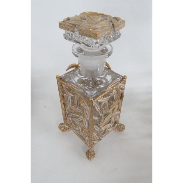 Imperial Glass 4pc Ormolu Vanity Set With 2 Perfume Bottles 1 Tray 1 Box 4723b For Sale In Miami - Image 6 of 18