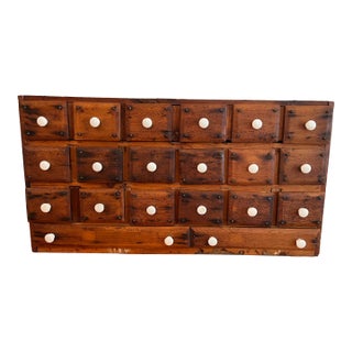Antique Pine Apothecary Cabinet or Spice Drawer For Sale