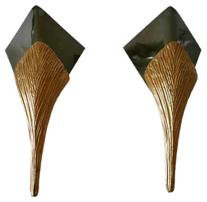 Large Bronze Nefertiti Sconces by Chrystiane Charles for Maison Charles, 1980s, Set of 2