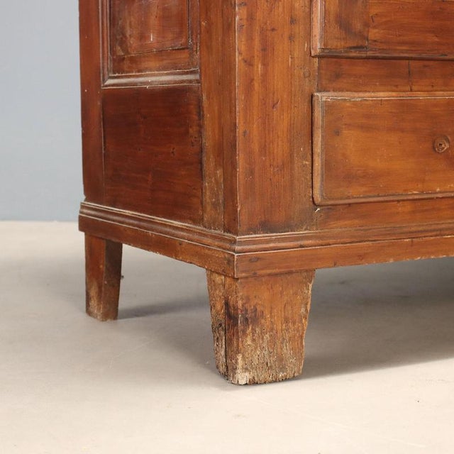 Wood 19th Century Cherrywood 2-Body Cabinet, Piedmont, Italy For Sale - Image 7 of 10