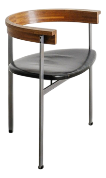 Mid-Century Danish PK11 Office or Dining Armchair in Leather, Steel & Wood by Poul Kjaerholm, 1960s