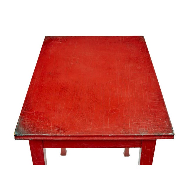 Red Scandinavian Red Painted Side Table, 1890 For Sale - Image 8 of 9