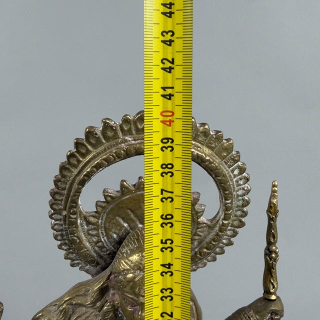 Artigianale, Antica Scultura In Bronzo Divinità Indù Kali Su Shiva Esposizione XX Sec., Bronze For Sale - Image 13 of 14