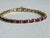 Cartier Vintage 1980s 14k Yellow Gold Ruby & Diamond Tennis Bracelet For Sale - Image 4 of 11