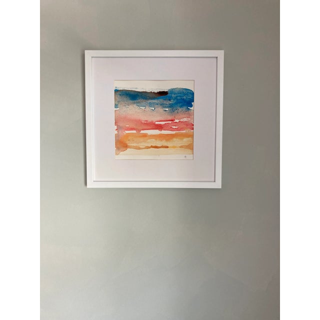Paper Contemporary Abstract Watercolor Seascape Painting on Paper by Stephanie Cate For Sale - Image 7 of 8