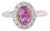 1.94ct Pink Sapphire Diamond Oval Engagement Ring for Her Size 9 in 18k Solid Gold For Sale