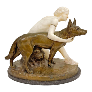 Reinhard Schnauder Signed Bronze/Marble Figurine Group