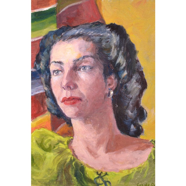 Portrait of The Pianist Wilda Leiner in Oil on Canvas A beautiful portrait of a woman named Wilda Leiner, a pianist...