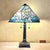 Early 21st Century 2003 Tiffany-Style Floral Stained Glass Pyramid Table Lamp For Sale - Image 5 of 18