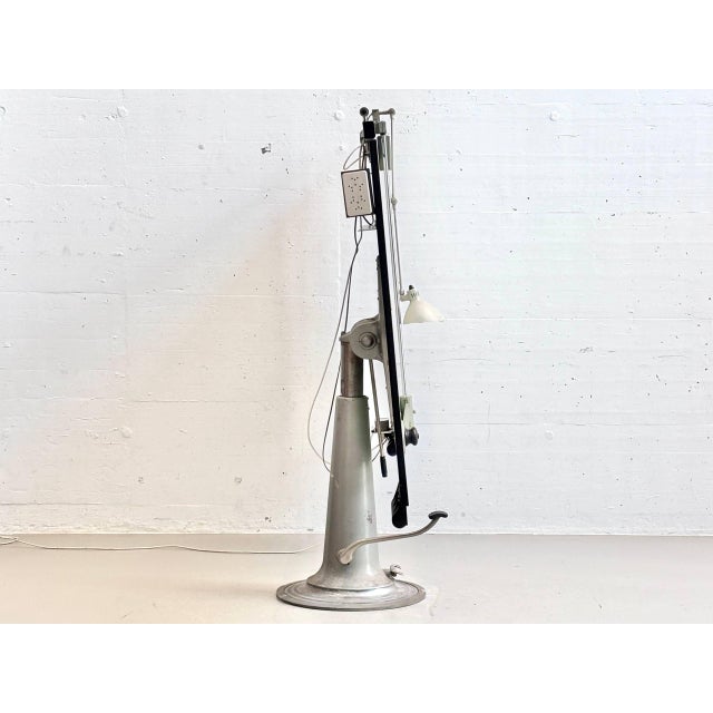Hydraulic Height-Adjustable Table with Integrated Work Light from Nike Eskilstuna, Sweden, 1950s For Sale - Image 5 of 18