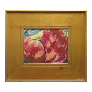 Original Oilstick on Board Still Life by Susan R. Wilson - "Just Peachy" For Sale