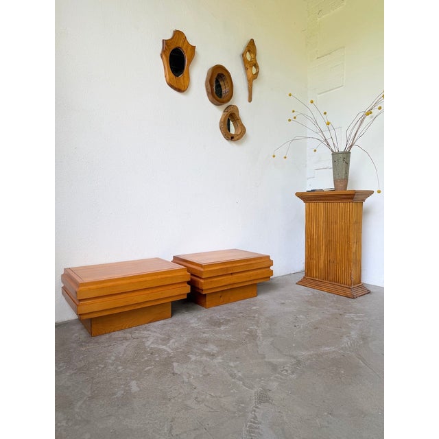 Elm Bedside Tables from Maison Regain, 1970s, Set of 2 For Sale - Image 4 of 18
