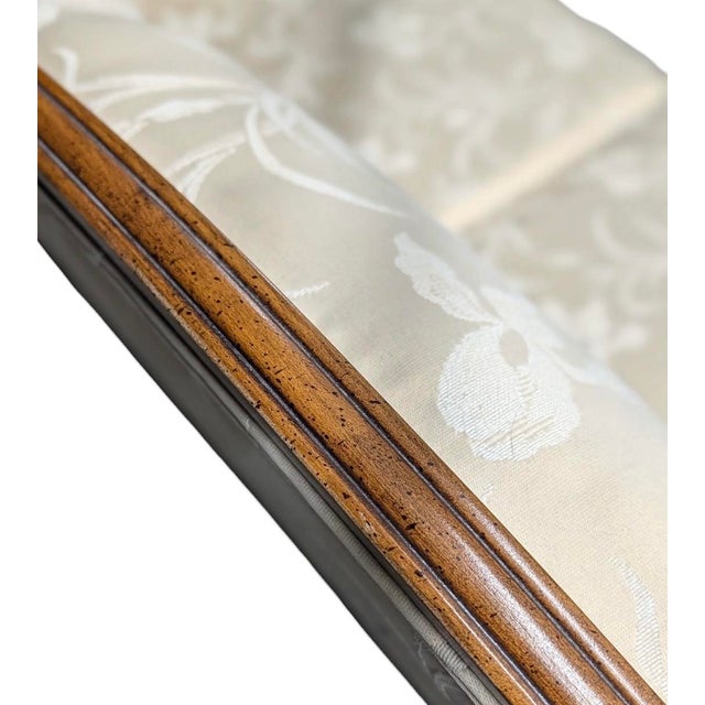 Alabaster Vintage Southern Furniture Co. Louis XV Style Camelback Loveseat With Exposed Wood Frame For Sale - Image 8 of 9