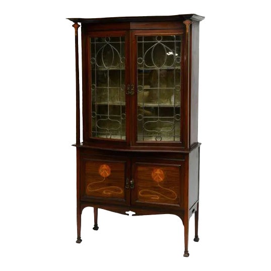 Exquisite Art Nouveau Marquetry Cabinet Iconic Galle Style Circa1910 With Provenance For Sale