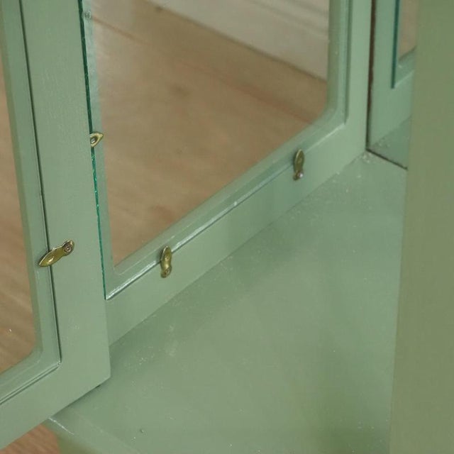Small Display Cabinet in Pastel Green with Mirrored Back Panel For Sale - Image 12 of 16