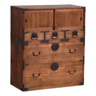 Antique Japanese Tansu in Wood For Sale