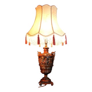 French Napoleon III Bronze Putti Urn Table Lamp by Léopold Oudry, 1870 For Sale