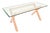 Wooden Dining Table with Glass Top For Sale