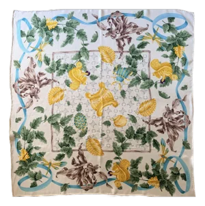 Celine Silk Scarf Squirrel in Foliage 1980
