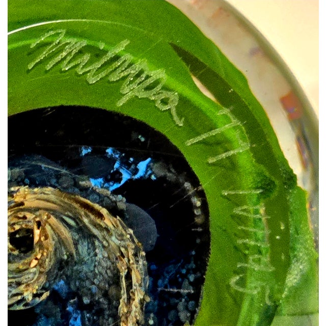 Glass Milropa Art Glass Paperweight – Signed, 1977 – Limited Studio Work For Sale - Image 7 of 9