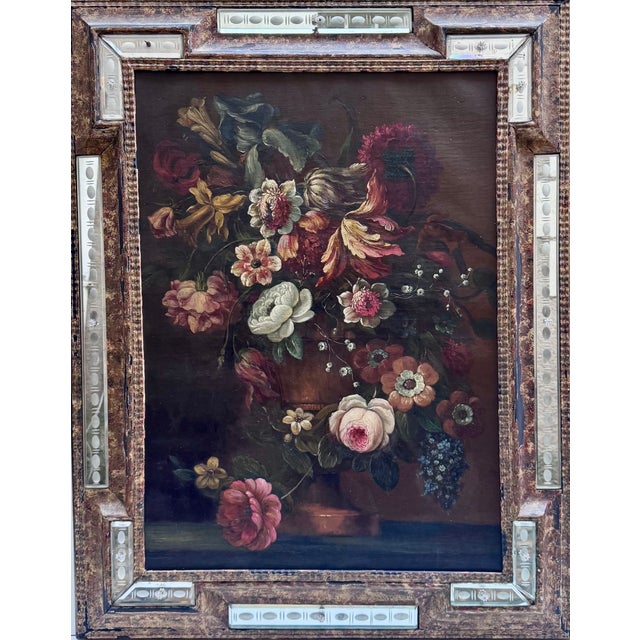 Unknown, Still Life with Flowers 1900, Oil on Canvas For Sale - Image 12 of 12