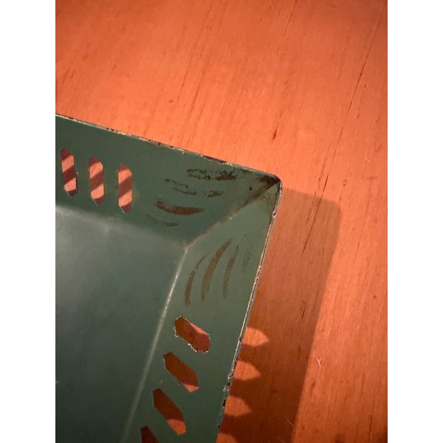 Drawing/Sketching Materials Vintage Floral Toleware Tray, Handpainted in Deep Green and Pastels For Sale - Image 7 of 12