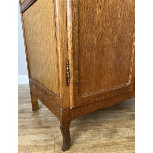 Vintage French Louis XVI Style Carved Oak 2-Door Armoire For Sale - Image 5 of 10