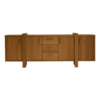 Large Brustalist Oak Sideboard, Belgium, 1990s For Sale